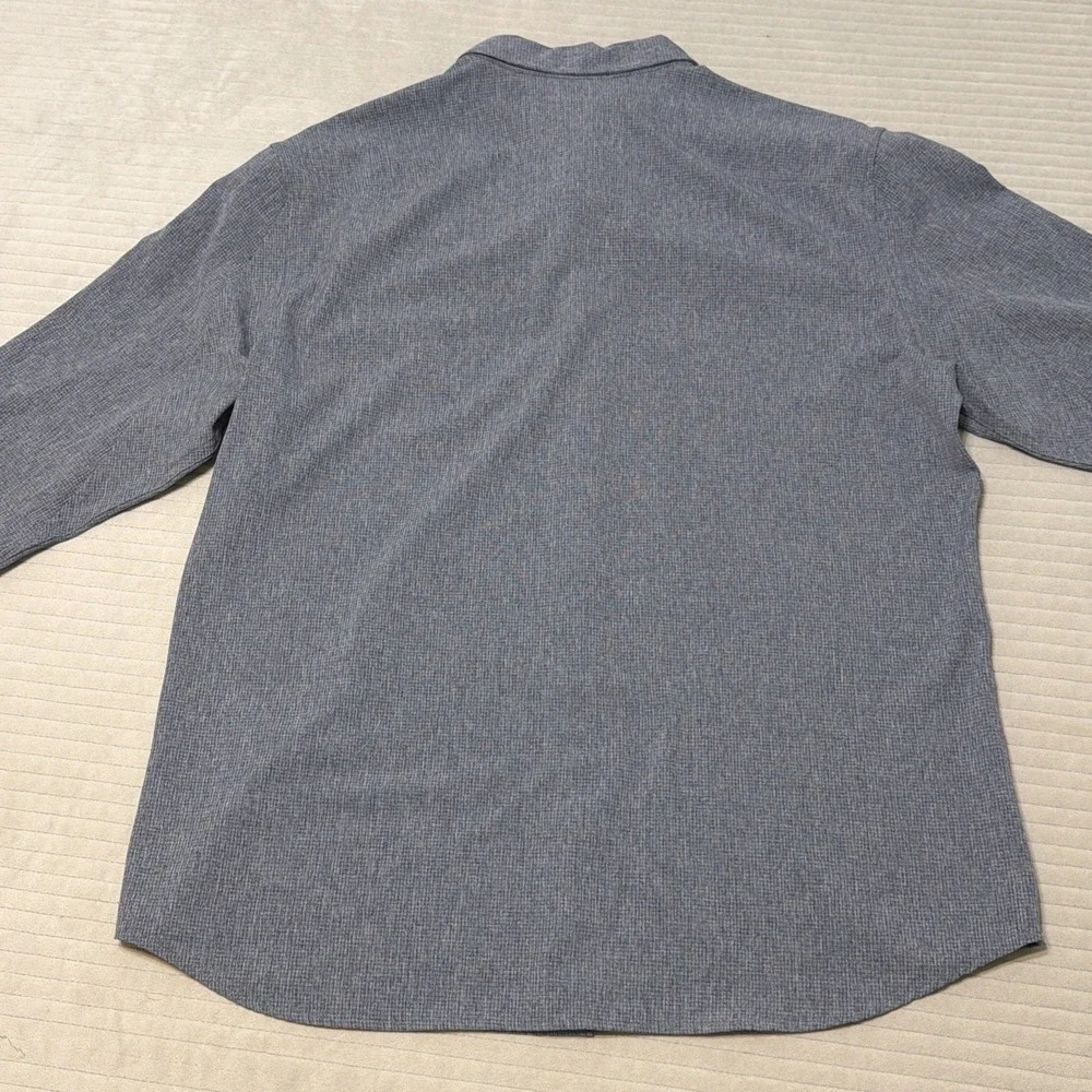 01.Algo Dress Shirt Mens XLarge Blue Performance Button Up
